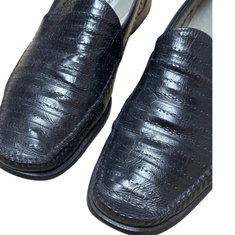 Lorenzo Banfi Black Italian Leather Loafers Mens 11 Quiet Luxury Old Money
